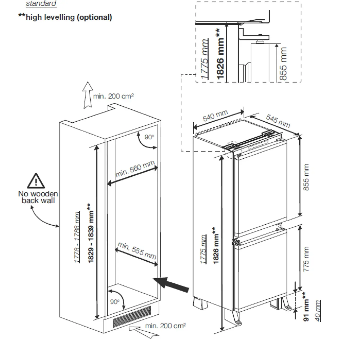Beko integrated fridge freezer London