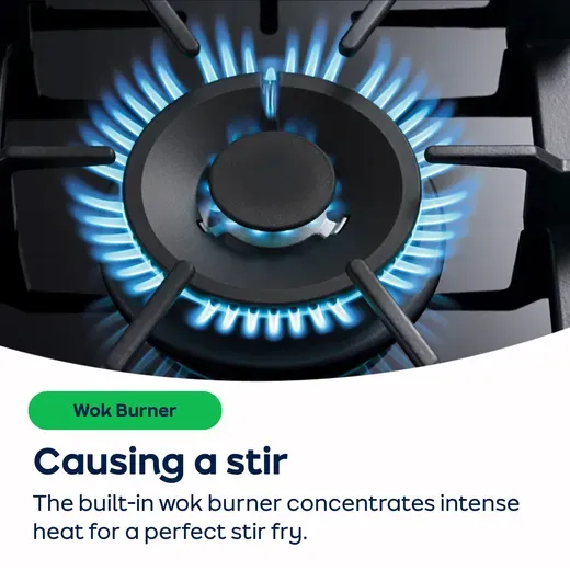 Bosch 5 burner gas hob cast iron pan supports detail